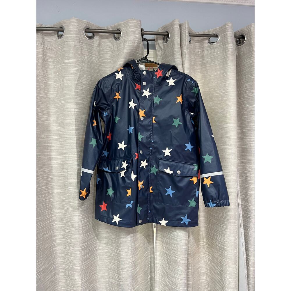 Hanna Anderson Star Print Hello Rain Jersey Lined Jacket US Kids 12 - Picture 4 of 8